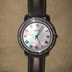 Fossil Gray Leather Banded Watch